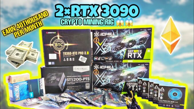 ETHEREUM MINING RIG|MINING KING GPU'S|2X3090| INCOME 40K PER MONTH| CRYPTOCURRENCY|
